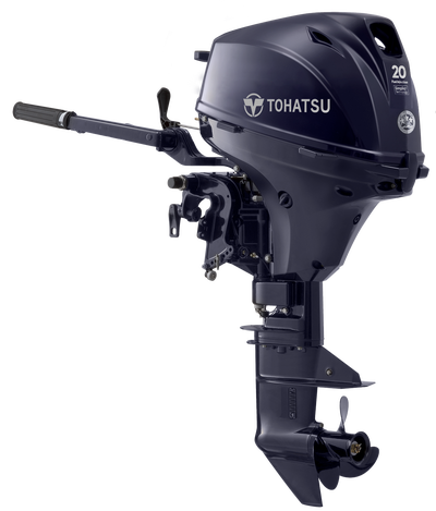 We have 20HP Tohatsu outboard motors back in stock! Electric start and short/ long shaft available!...