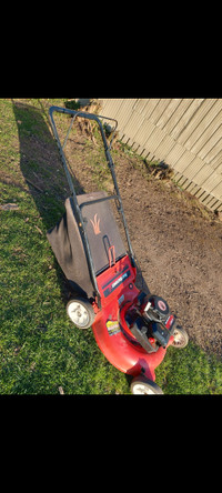 Push lawnmower with bagger