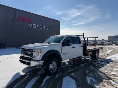 2021 Ford F-550 XLT Flat Deck Truck 7.3L Gas Engine 4x4 Automatic Transmission Crew Cab 11ft Flat De...