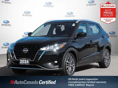 New Price! Black 2024 Nissan Kicks SV FWD CVT with Xtronic 1.6L 4-Cylinder DOHC 16V APPLE CAR PLAY,...