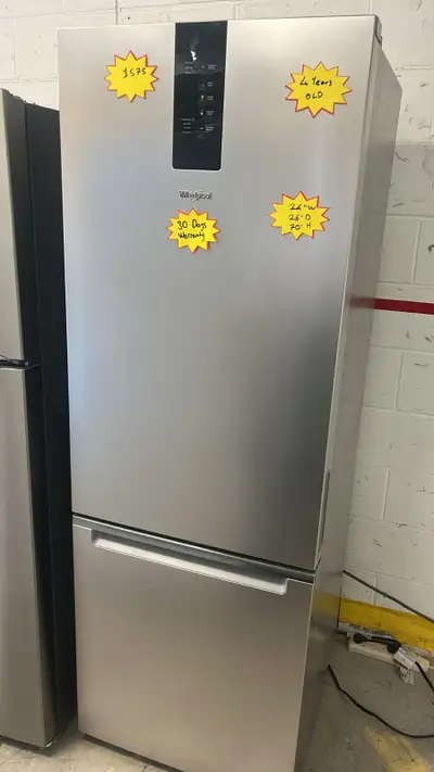24” Whirlpool Stainless Stell Refrigerator- Only 4 Years old, View more