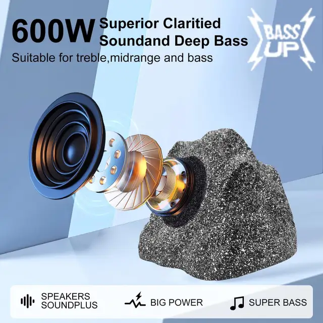 Studiofinix 8" Bluetooth Rock Speakers Waterproof... ID# 75663005668351873121
