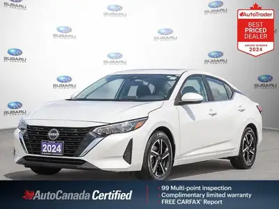 Recent Arrival! Odometer is 8215 kilometers below market average! White 2024 Nissan Sentra SV FWD CV...