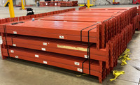 Used 9’ long x 4” thick RediRack pallet racking beams available