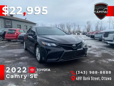 SPORTY. RELIABLE. FUEL-EFFICIENT! 2022 Toyota Camry SE Sporty & Stylish Sedan Exterior: Black Interi...