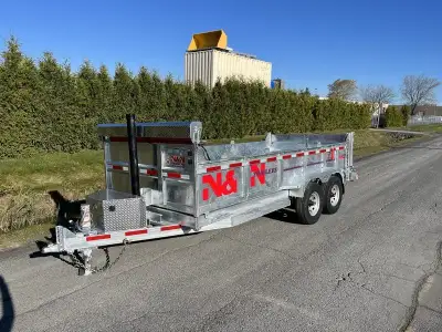 Dompeur galvanisé heavy duty 2 essieux remorque ouverte N&N 7X14 meilleur rapport qualité prix autre...