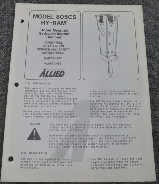 ALLIED / KRUPP 797CS -10,000 PLUS FT LB Hydraulic Hammer/Breaker in Heavy Equipment in City of Halifax - Image 11