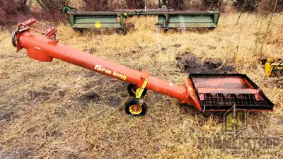 FARM KING 9 Ft x 10 inch Transfer Auger 4 Ft hopper 4.80/4.00-8 tires Grain augers, baggers, dryers,...