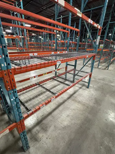 Used racking - 14', 10' & 9' tall x 30" deep and 8'6 long beams, View more