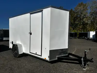 *** INCLUDES FREIGHT & PDI Just Add Taxes 6 X 10 V-Nose Single Axle Enclosed Cargo Trailer with Rear...