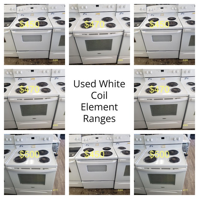 Electric & Gas Range Warehouse Blowout White, Black & Stainless
