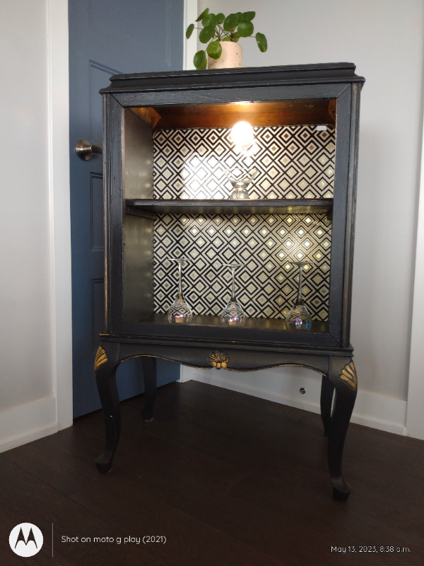 Vintage, Solid Wood Bar or Display Case with new Light Hutches