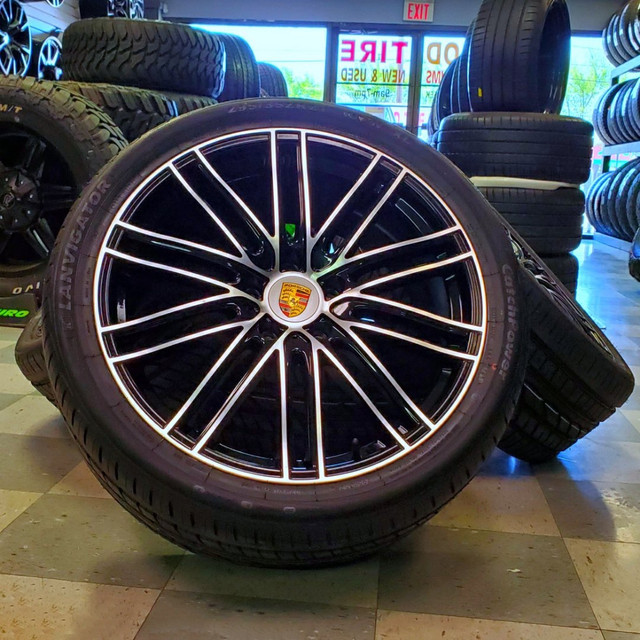 NEW Set (4) 21" Porsche Cayenne Wheels & Tires | 295/35R21 in Tires & Rims in Calgary