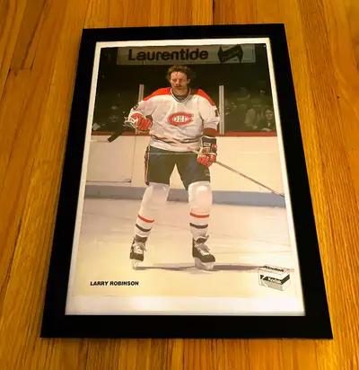 PHOTO 1: (approx. 19.5” x 13.5”) ~Larry Robinson #19 Montreal Canadiens Framed Kodak Collectors Port...