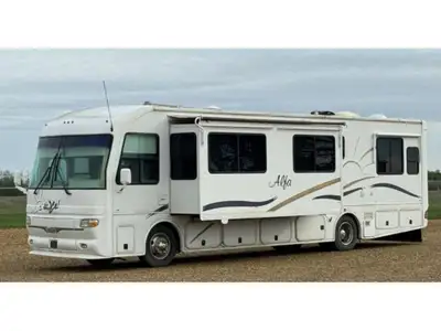 2004 ALFA ROMEO 40 CAT DIESEL MOTOR 87000 MILES = 139982 DUAL SLIDE OUT MOTORHOME SLIDE TOPPER AWNIN...