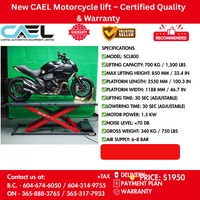 New CAEL Motorcycle lift – Certified &Warranty &Finance Richmond Greater Vancouver Area Prévisualiser