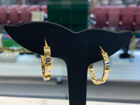 NEW! 10K Gold 2Tone Cartier Inspired Oval Hoop Earrings