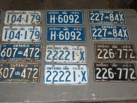 Vintage Ontario Licence Plates