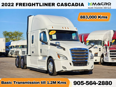 Welcome to Macro Truck Sales! 2022 Freightliner Cascadia 883,000 KMS DD15 HP 505 DT12 Automatic Tran...