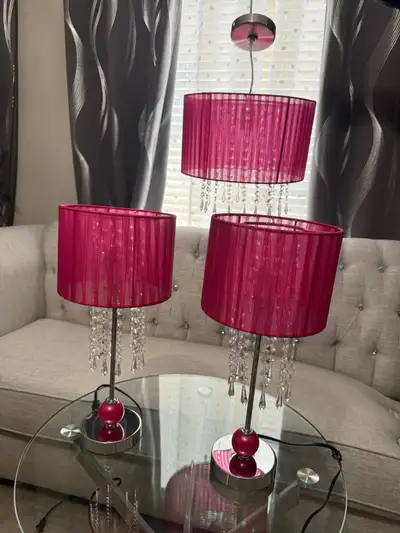 Stylish table lights set of 2 and ceiling lights all 3 items for, View more