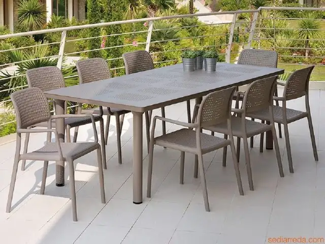Nardi 9-piece Libeccio 87 in. x 40 in. Patio Dining Set in Patio & Garden Furniture in City of Toronto - Image 2