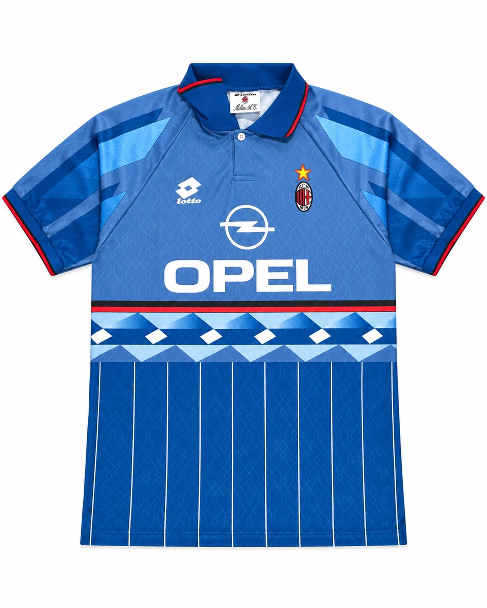 Lotto, Vintage Lotto AC Milan Blue Soccer Jersey
