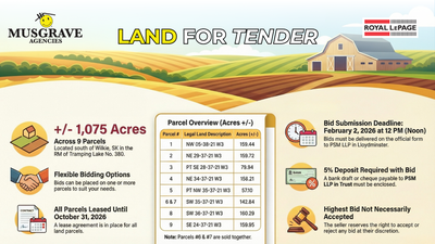 FOR SALE BY TENDER Elder Farms Ltd. Farmland (Parcels Available Individually) Opportunity to purchas...