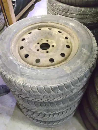 set of 4 215/55/16 Goodyear snow tires with 5x114.3 steel rims ___________________ We offer a large...