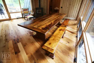 Reclaimed Ontario Barnwood Trestle Tables / table.ca, View more