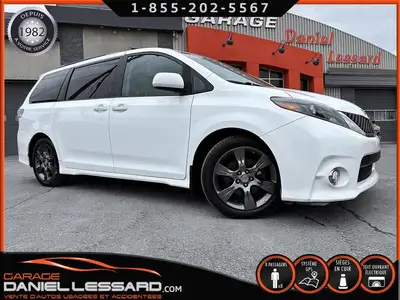 TOYOTA SIENNA SE TECH PACK BAS KM 8 PASSAGERS CUIR TOIT DVD GPS MAG 19" 3.5L AIR CLIMATISÉ CRUISE PO...