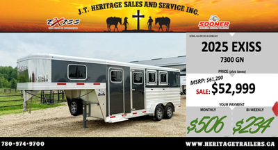 JT Heritage Sales & Service Inc. We have a beautiful selection of Exiss, Sooner and Bar-M Horse Trai...