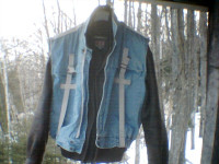 ITEM RARE - VESTE DE JEANS SANS MANCHES ORIGINALE - MOTOCYCLISTE