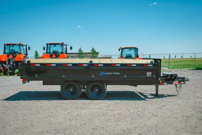 Welcome to Tractorland Trailers! Brand new 2027 Load Trail 96" x 16' tandem axle deck over dump trai...