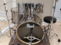 Pearl Vision Birch 4 Piece Drum shells, stand and throne