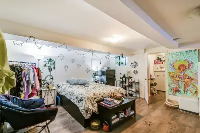 100 meter close to high park,Sun-Filled Bbsmt 1 bedroom