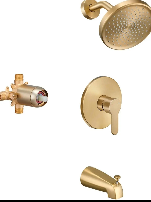 Tohlar Gold Shower Faucet Set with Tub Spout, Bathtub and Shower in Bathwares in Gatineau