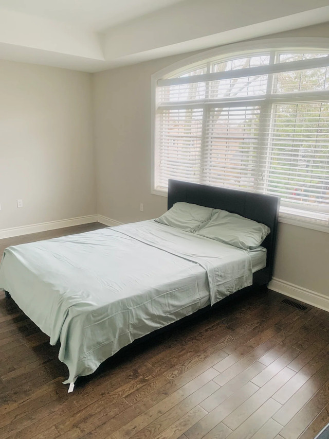 $230 Modern Black PVC Leather Queen Bed – Hardly Used in Beds & Mattresses in City of Toronto - Image 2