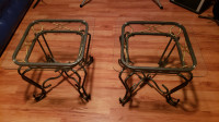 2 glass end tables for sale