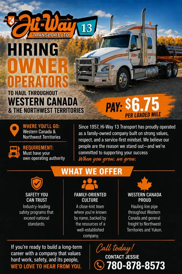 Hi-Way 13 Transport Owner Operators in Drivers & Security in Edmonton - Image 2