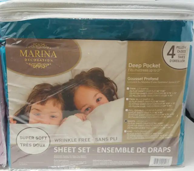 Brand New 6-Piece  Quality Deep Pocket Bed Sheet; King & Queen in Bedding in City of Toronto - Image 8