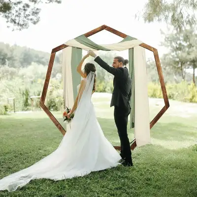 *BNIB!* Wedding Arch 7.2FT, Wood Arch, Heptagonal Wood... LOT# 3, View more