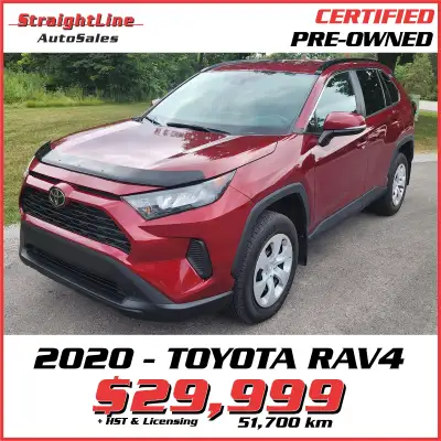 Offered by Straightline Auto Sales, Niagara Falls This 2020 Toyota RAV4 has only 51,752 kilometers a...