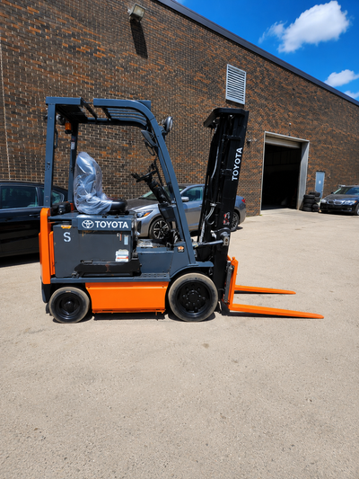 Keywords: Toyota forklift, electric forklift, 5,000 lbs capacity, 3-stage mast, forklift with side s...