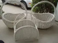 LARGE  WICKER  BASKETS   AND  MAGAZINE  RACK