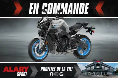 Alary Sport Cette MOTOCYCLETTE YAMAHA MT-10 2026 est disponible DÈS MAINTENANT! Contactez-nous au 45...