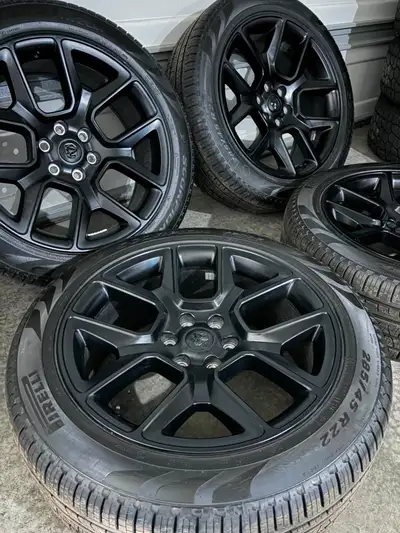 Brand new Set of OEM factory Dodge Ram Laramie Night edition wheels 6x139 TPMS included New conditio...