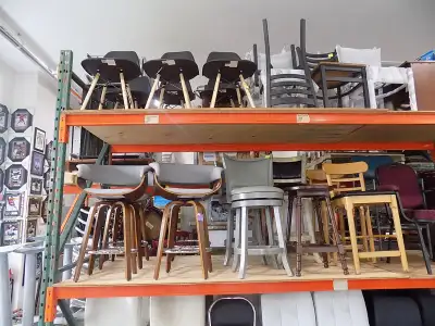 Fleming's New Furniture Now at 411 Torbay Rd. St. John's former Mama Soulas. Bar stool saddle padded...