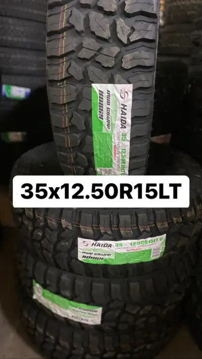 SIZE:35X12.50R15 NEW MUD TIRES WITH SNOW FLAT BRAND:HAIDA INSATALLATOIN AND BALANCE IS AVAILABLE SAM...