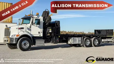 Heavy truck - # STOCK: C-36642 2017 PETERBILT 348 CAMION PLATE FORME AVEC GRUE 2017 PETERBILT 348 FL...