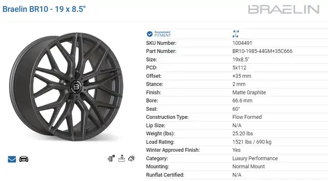 Braelin BR10 BMW fitment, 18 19 inch 19x8.5 19x9.5 5x120 5x112 in Tires & Rims in Markham / York Region - Image 4